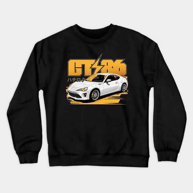 White GT86/FT86 Crewneck Sweatshirt by idrdesign